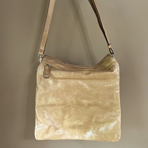 Antoni Lightly Distressed Leather Handbag -Latte - Picture 2 of 13